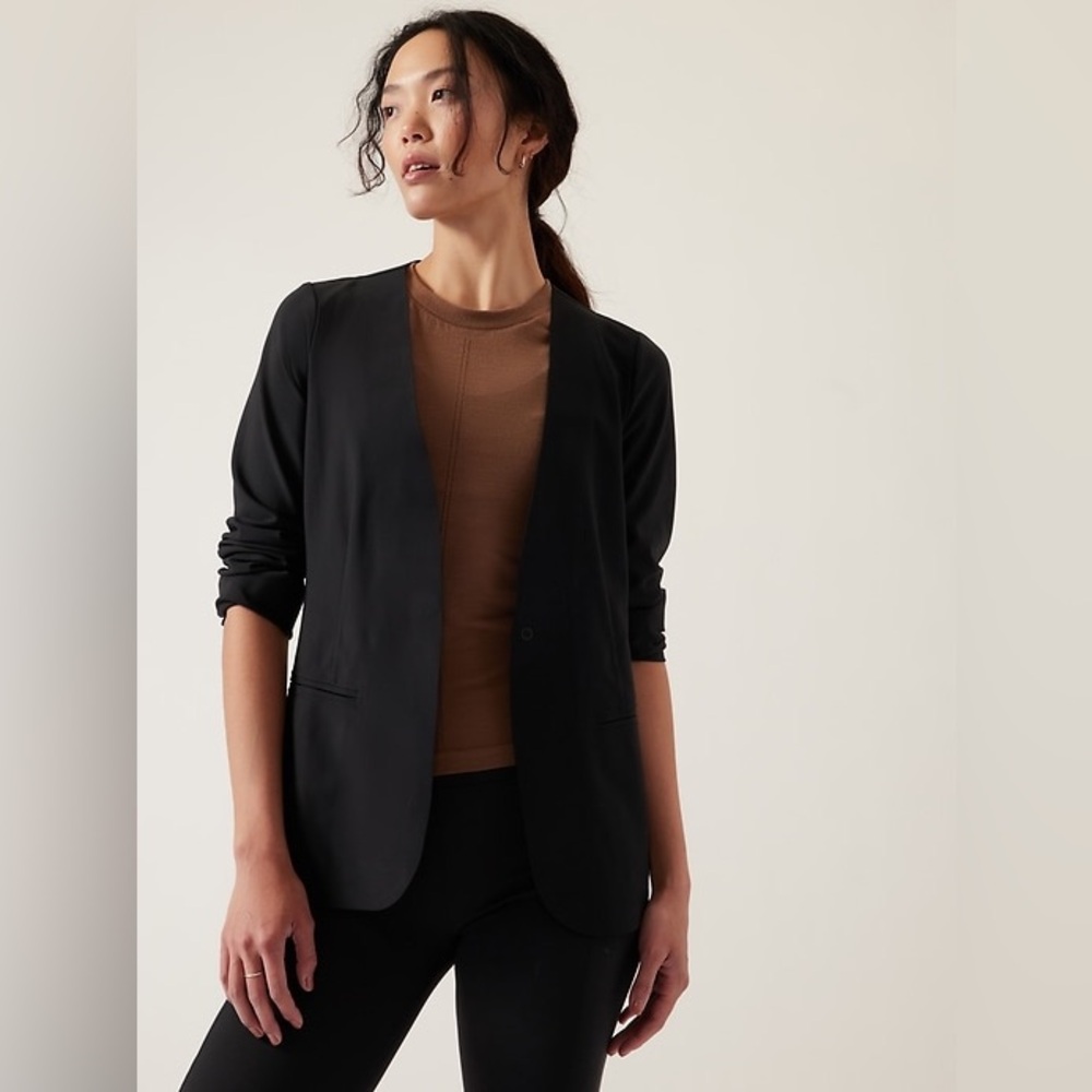 Athleta Womens Avenue Blazer - Black - Size 12 - EUC